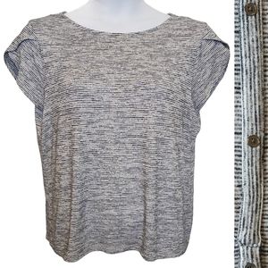 Market & Spruce Black and White Striped Short Sleeve Tee